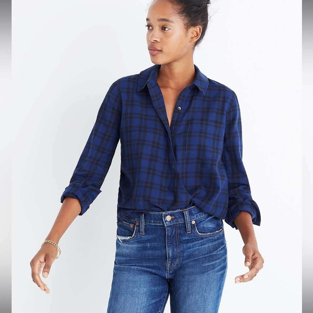 Madewell Wrap-Front Shirt in Arion Plaid - Picture 2 of 13